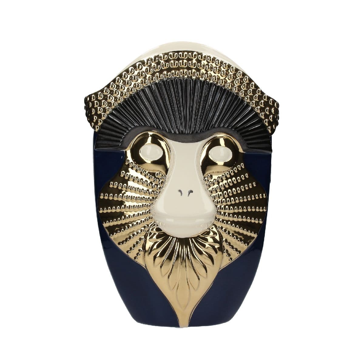 Florero Monkey Figurine Blue & Black